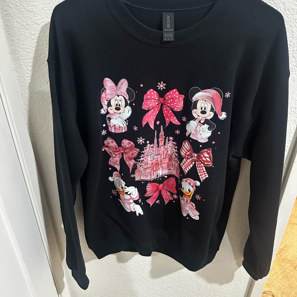 Gildan Black Sweatshirt with Pink Graphic